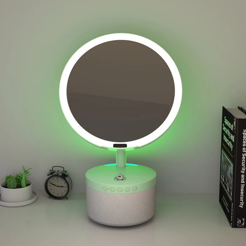 New Design Premium Smart LED Makeup with Bluetooth Speaker and Wireless Charging Features