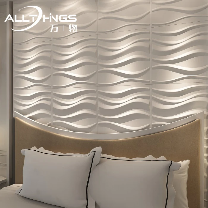 Easy installation white pvc 3d wall Panel/Sticker durable 3d pvc wallpaper for interior decor