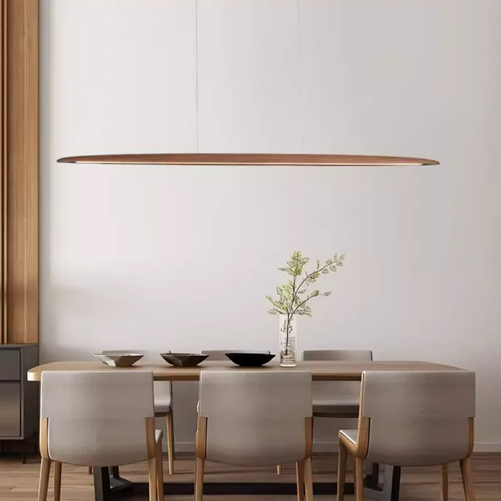 WDPD36011 Wooden made linear shape designer type Nordic style nature fell ceiling hanging mounted decoration pendant light