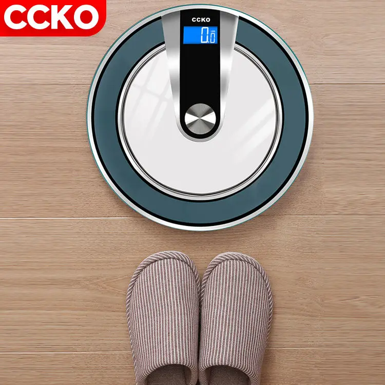 Shop Retail Household Home Round Lcd Display 396lb 180KG Glass Digital Bathroom Scales Weighting Scale Electronic Scale