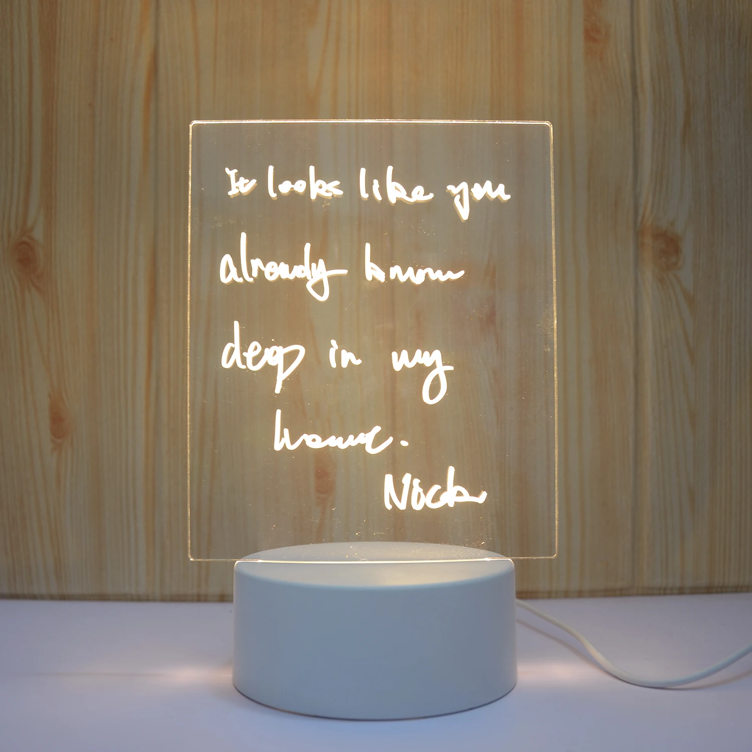 High Transparent Acrylic Diy Note Board Holiday Light Creative Led Night Light Usb Message Board Light With Pen