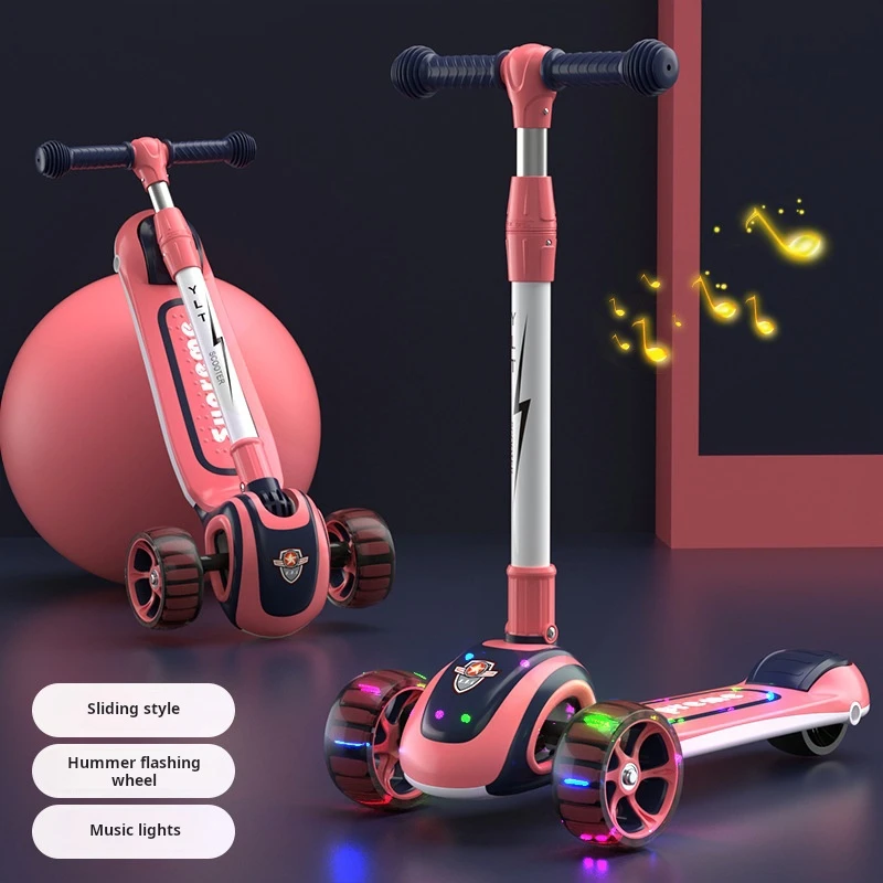 Kick scooter popular adjustable height multifunction 3 in 1 kids scooter with 3 PU led light wheels kick scooter for sale