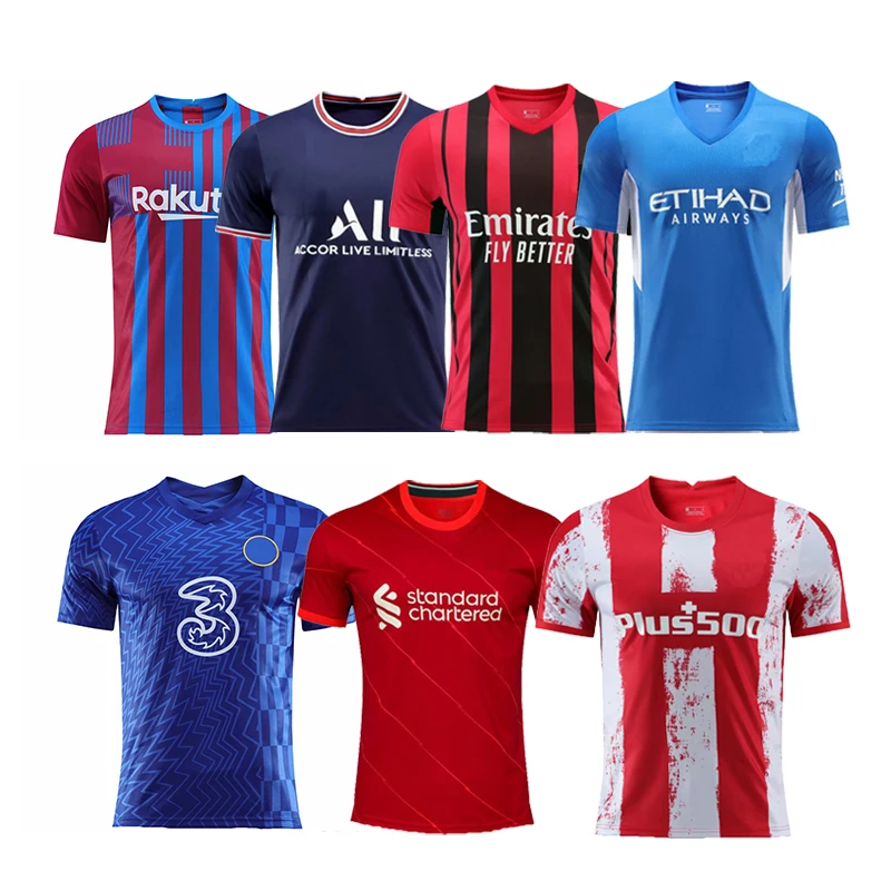 21-22 новый сезон, оптовая продажа, производство, сублимационная печать, тайские качественные Футбольные рубашки на заказ, футбольные майки