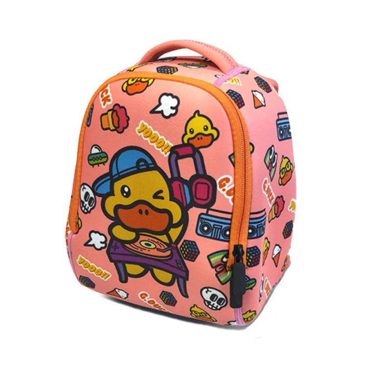 Hot Selling 23cm Kid School Bags with Stationery Cartoon Design Waterproof Boy Neoprene Backpack