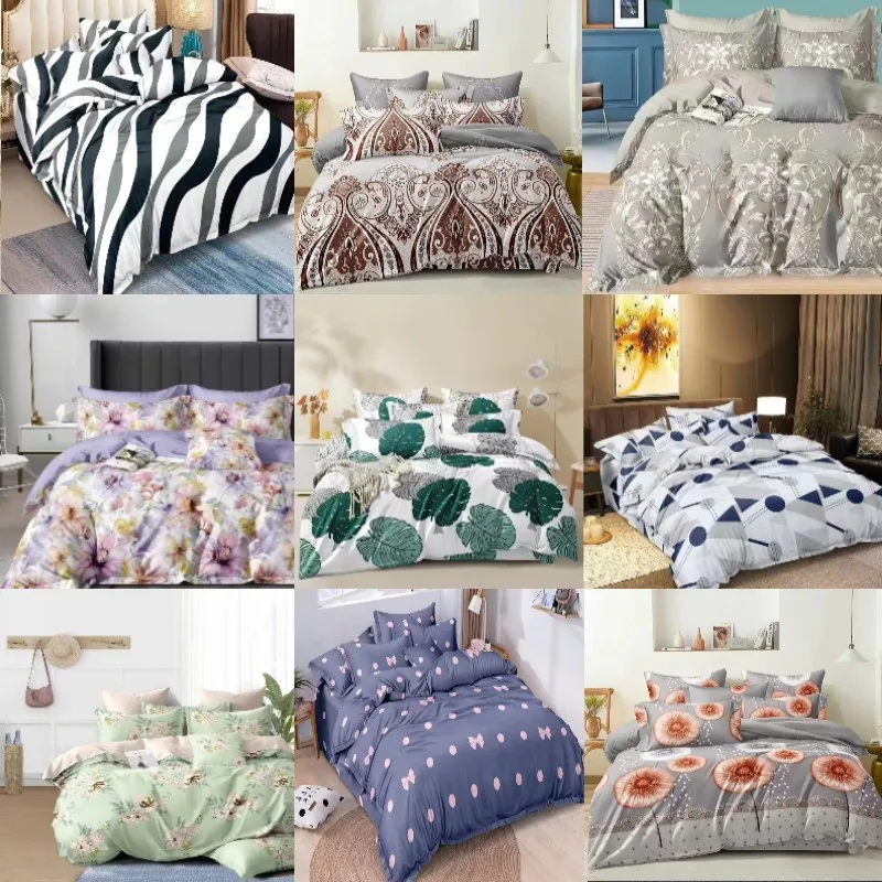 Wholesale Cotton Bed Sheets Set 3 PCS Bedding Set with Pillowcases Manufacturing Bedding Set Queen Luxury Flat Sheets in Stock