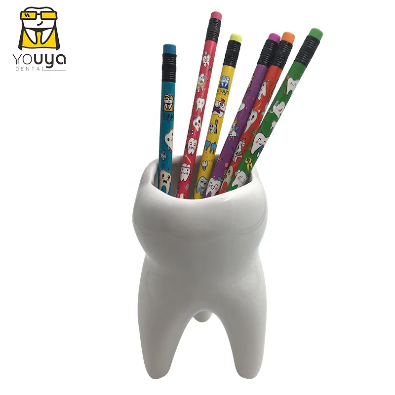 2021 Personalized 3D Tooth Round Pencil With Eraser For Dental Gift