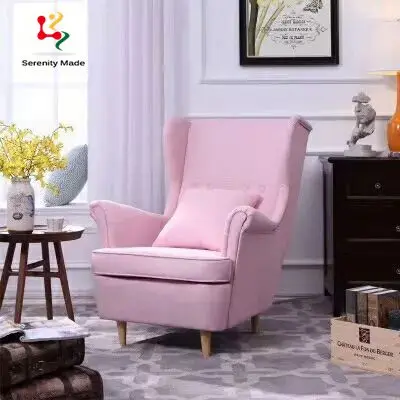 Modern Hotel Room Lobby Lounge Furniture Upholstered Wood Frame Fabric Living Room Dining Corner Chair