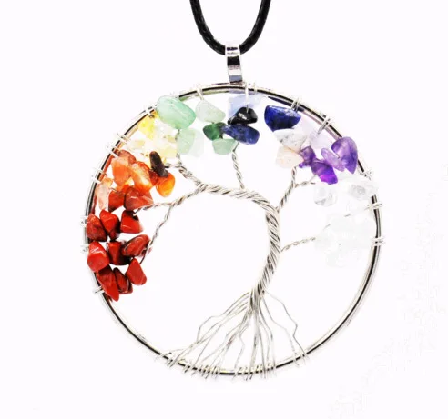 High quality natural stone pendant tree of life pendant necklace tree of life pendant necklace