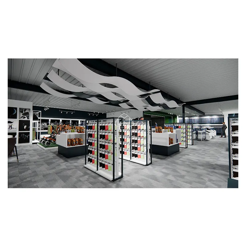 Modern Fashion Sport Clothing Decoration Store Retail Sports Shop Design Shelf Display Sneaker