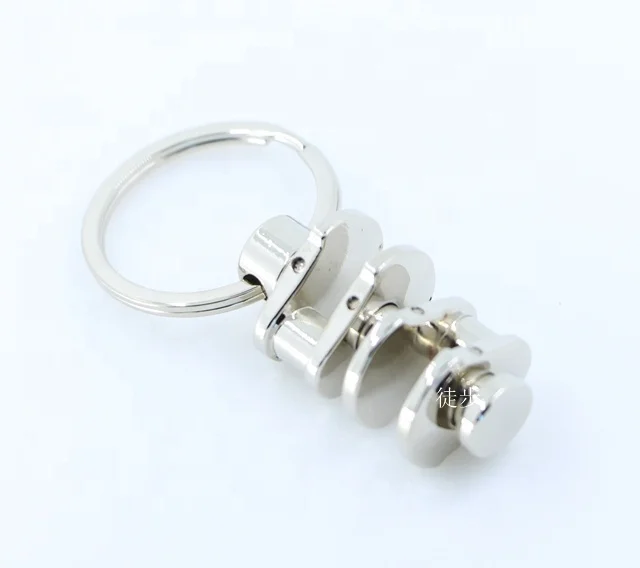 Rotatable Crankshaft Link Mechanism Model Keychain Creative Auto Part Keyring Key Chain Ring Keyfob Car Accessories