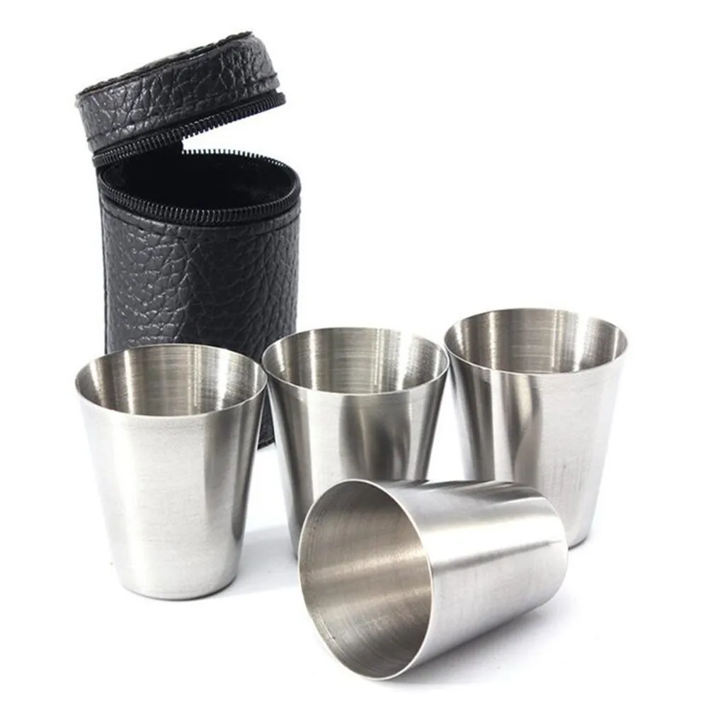 Christmas Wholesale Polished 1oz Mini Stainless Steel Shot Glass Cup Wine Drinking Glasses Home Kitchen Bar Tool