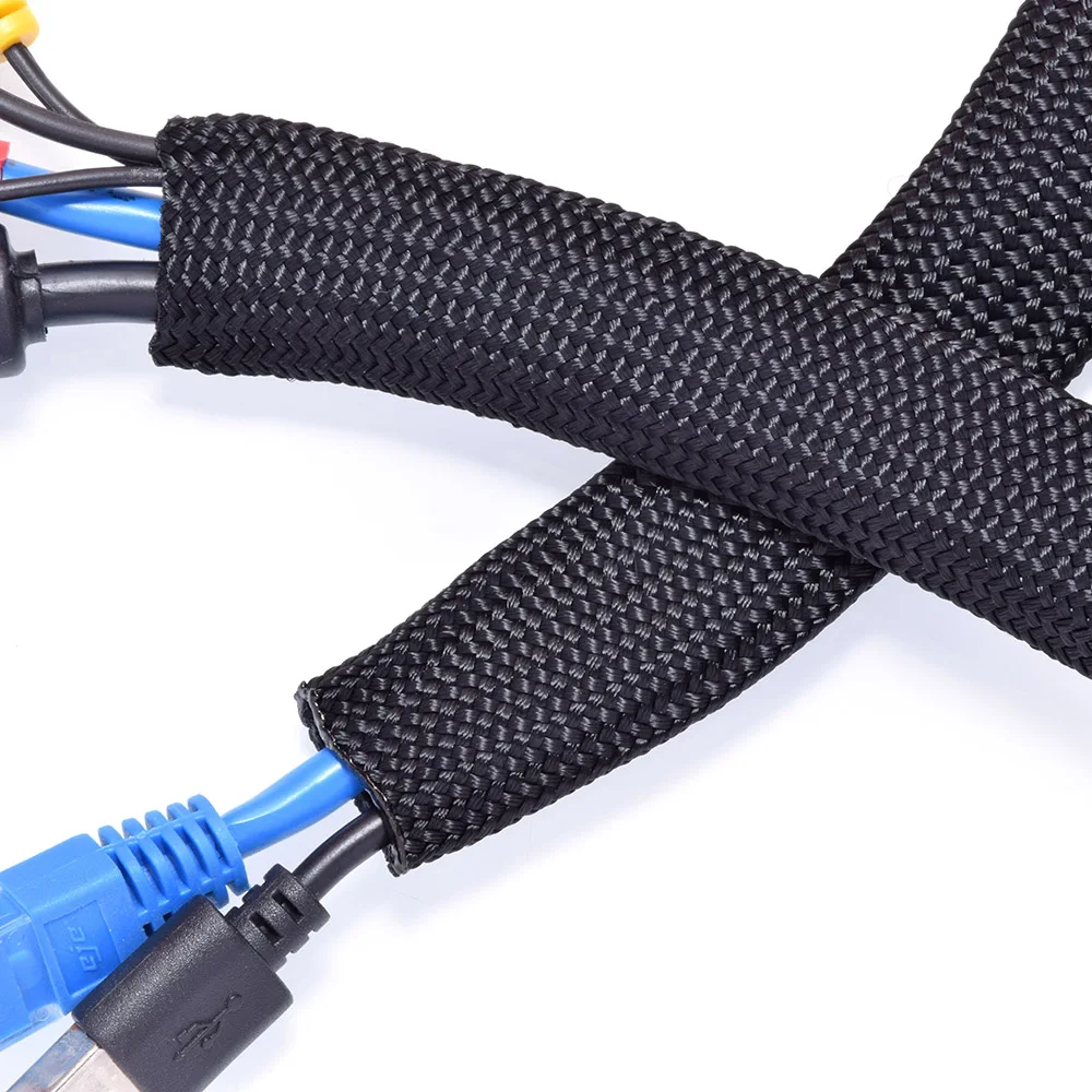 High abrasion resistance Nylon multifilament braided wire loom cable sleeve