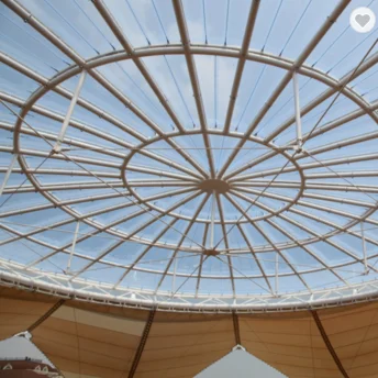 
roof adopt ETFE air pillow membrane structure steel structure building shopping mall cover 