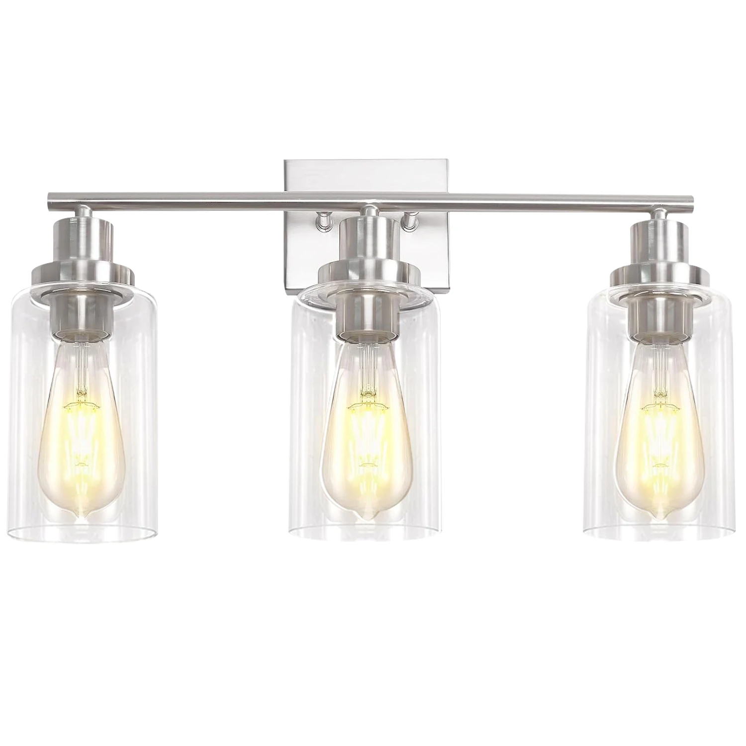 Современный настенный светильник для ванной комнаты-матовый никель настенные бра с прозрачным стеклянным абажуром комнаты спальни гостиной