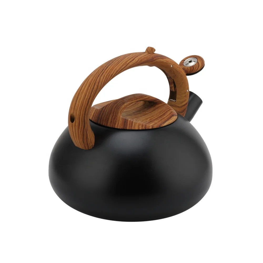 Food Grade Stainless Steel Hot Water, Fast to Boil, Cool Touch Handle, 2.5 Quart, Black, Whistling Stovetop Tea Kettle
