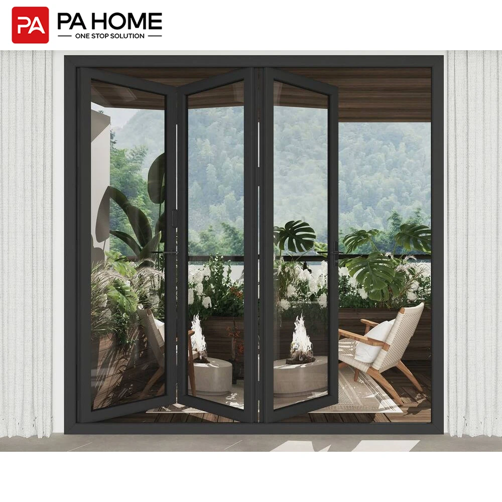 PA Custom Bi-Fold Aluminum Alloy Glass Exterior Accordion Foldable Doors