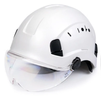 Custom Construction Industrial Safety Hard Hats with clear  ABS visor goggles safety helmet
