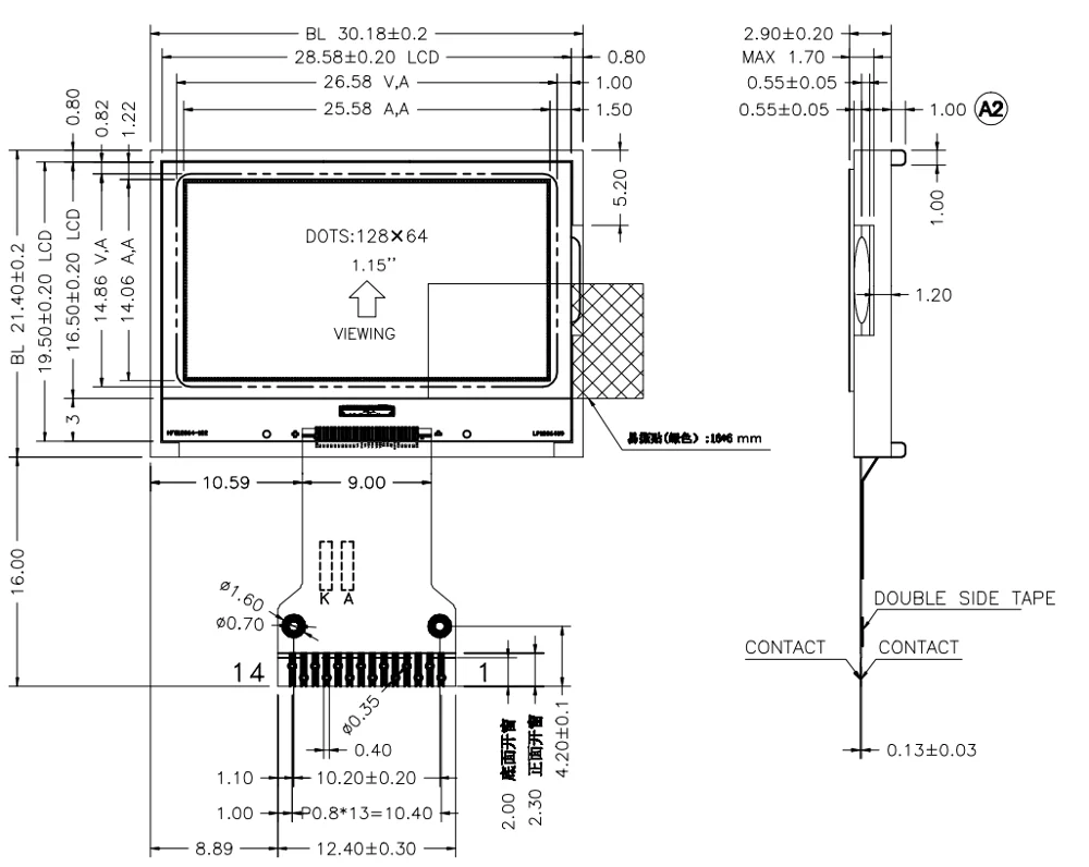 6 часов монохромный FSTN Тип 128*64 графические ЖК-дисплеи модули