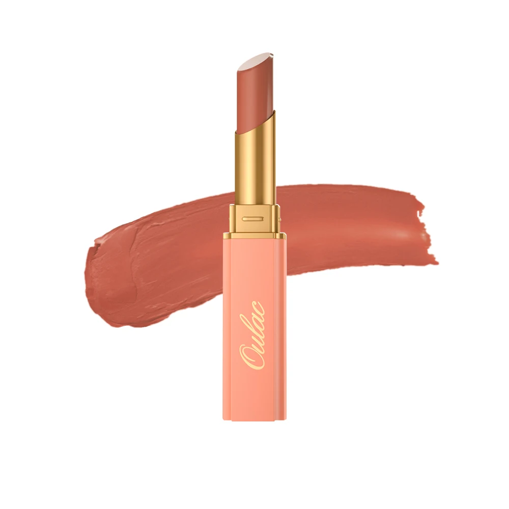 OULAC skin to skin wholesales lip cosmetics vendor hot selling curetly free longlasting moisture shine lipstick Senorita