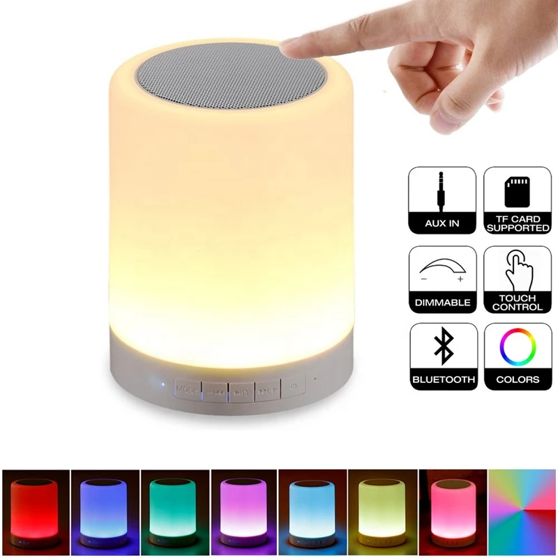 CL671 Touch Light Portable Smart Colorful Night Light With Speakers Led Mini Wireless Speaker