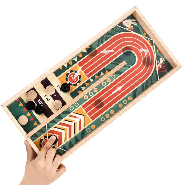 Hot Sales New Design Flying Hockey wooden toys for children Funny kids wooden Catapult Chess Game parent-child interaction Game