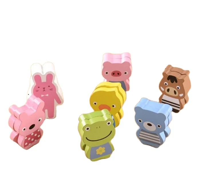 Cute animal craft card holder Wooden memo Business card clip