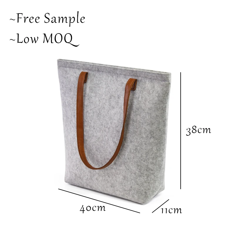 Custom Promotional Big Fashion Plain Felt Bag Felt Shoulder Bag