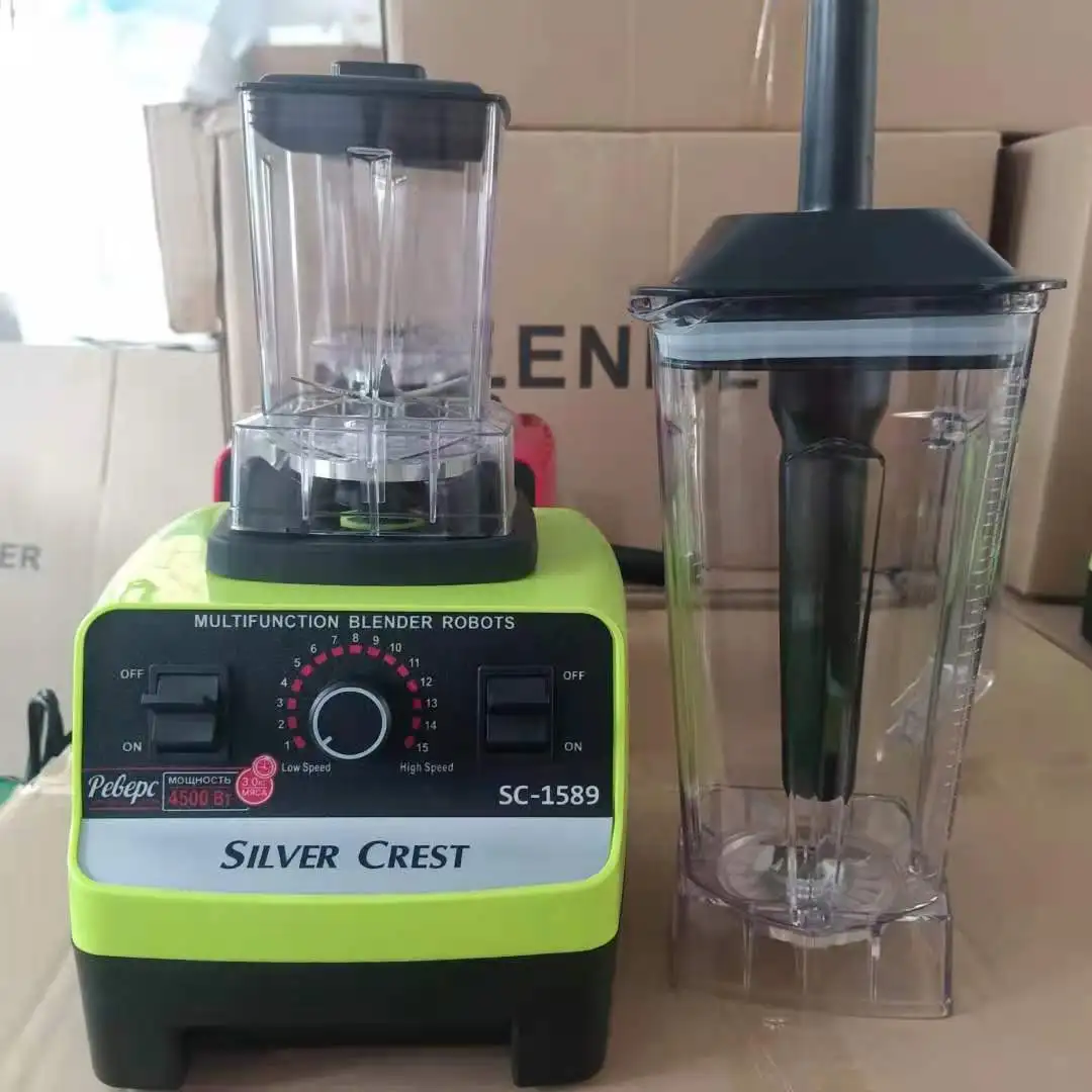 Silver Crest Blender Juicer Blender Machine 2L commercial 2in1 Silver Double Cup Heavy Duty Commercial 4500W