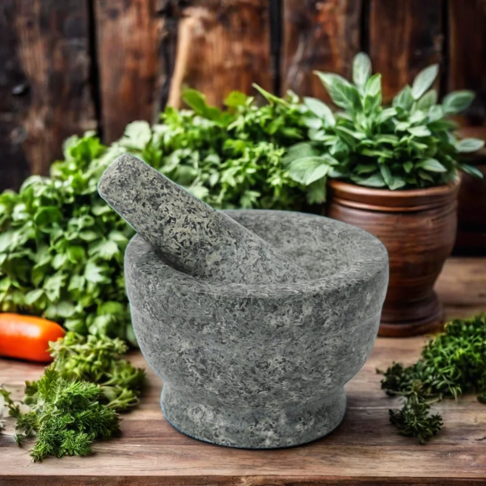 Natural stone molcajete marble and granite tools kitchen restaurant use mortar and pestle