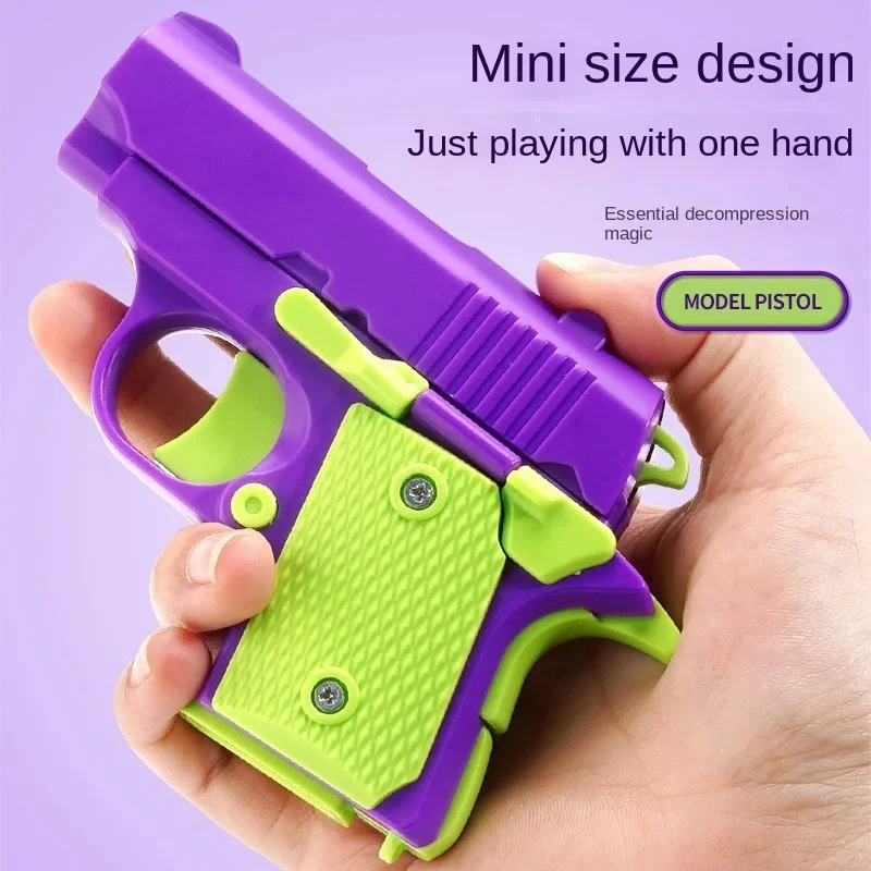 2024 new design 3D printing small stress relief plastic mini safety toy gun 1911 toy Carrot Gun Carrot Knife Toy