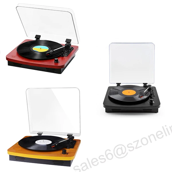 3 Speed Transparent Dust Cover Retro Record Vinyl With Turntable For Music