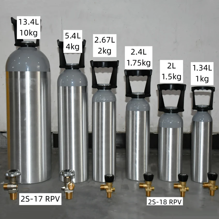 ZX Factory Outlet 1KG 2KG 4KG 5KG 10KG Refillable Gas Bottle CO2 Tank Sodamaker Cylinder For Vending Machine Soda Water Maker