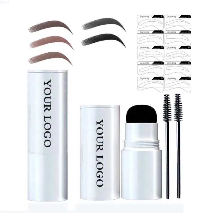 Free Custom Logo OEM 100 PCS Private Label Waterproof Eyebrow stamp and stencil kit