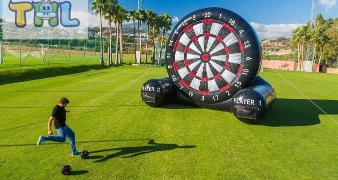 Giant Foot Darts Inflatable Game Shooting Football Velcro Wall Fun Sports