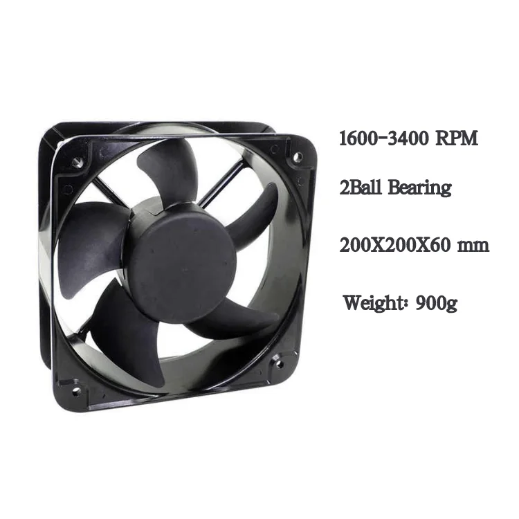 200mm DC 200x200x60mm Ball Bearing Axial Cooling Dc Fan For Refrigerator