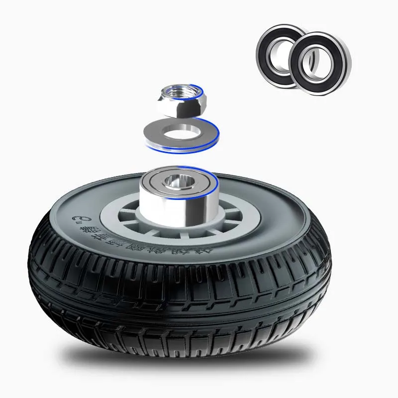 Medium heavy duty industrial fixed/swivel platform trolley black rubber caster wheels 3inch 4inch 5inch 6in 8in
