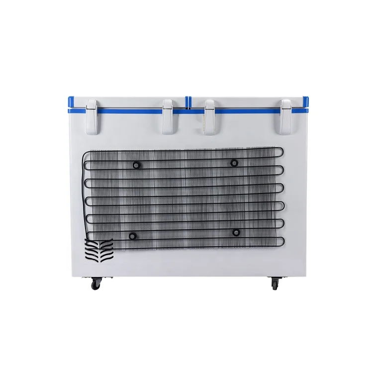 AC/DC horizontal 268 liters ice cream ice lolly fish chicken beef double door double room solar fridge chest freezers