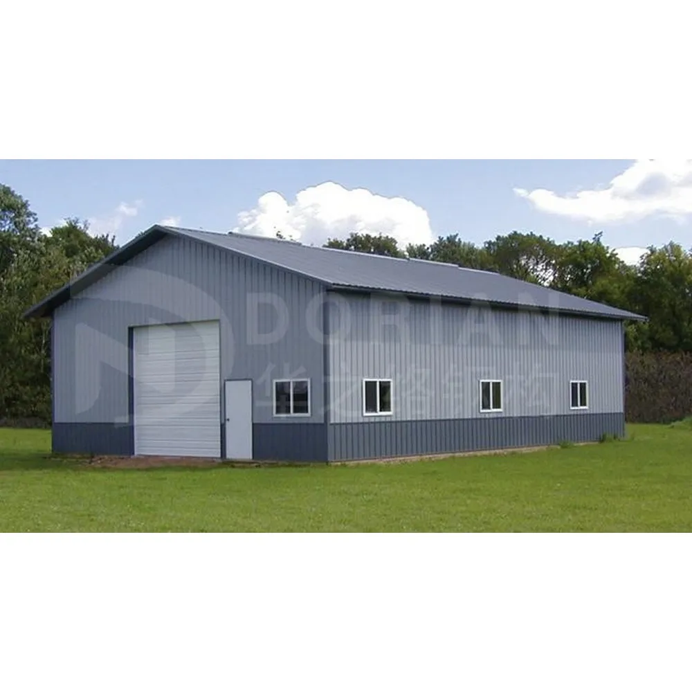 80x100 Cheap Metal Workshop Building Industrial Steel Structure Warehouse With Gutters
