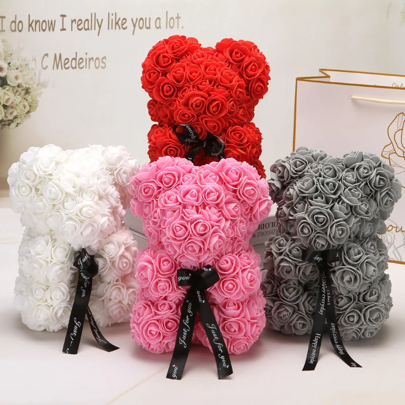2021 Amazon Hot Selling  factory wholesale bear of roses teddy rose bear for christmas