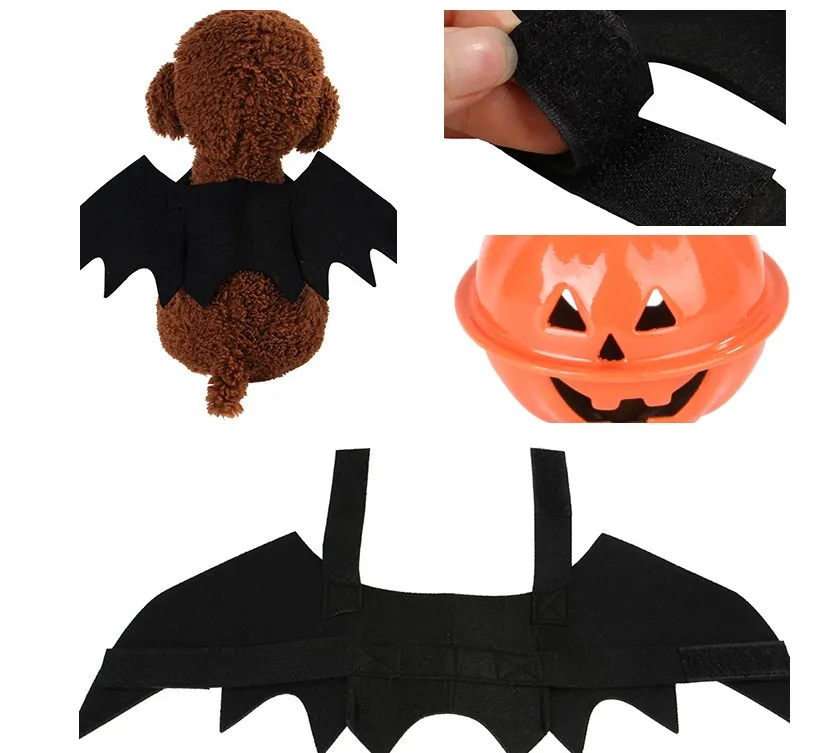 Hot new pet clothes fashion black bat wings cat dog cosplay costumes