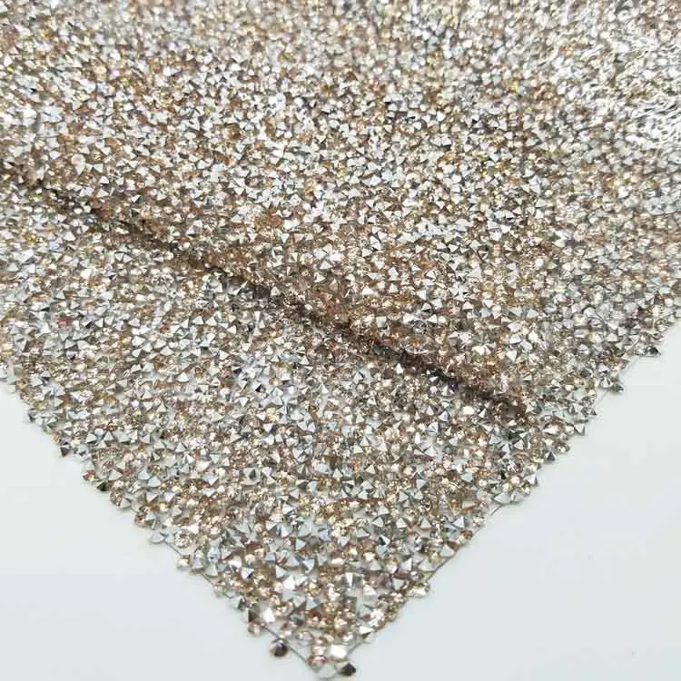 Оптовая продажа, Индивидуальный размер, полимерный сетчатый лист со стразами для украшения костюмов