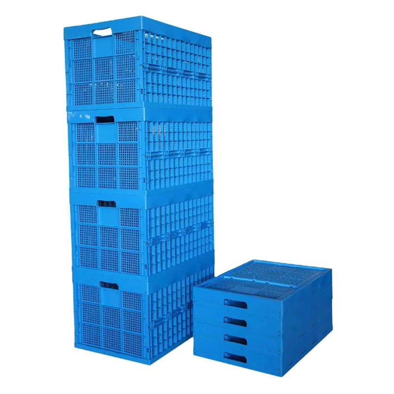 Heavy Duty Stackable Collapsible Container Folding Storage Transport Box Plastic Foldable Turnover Crate