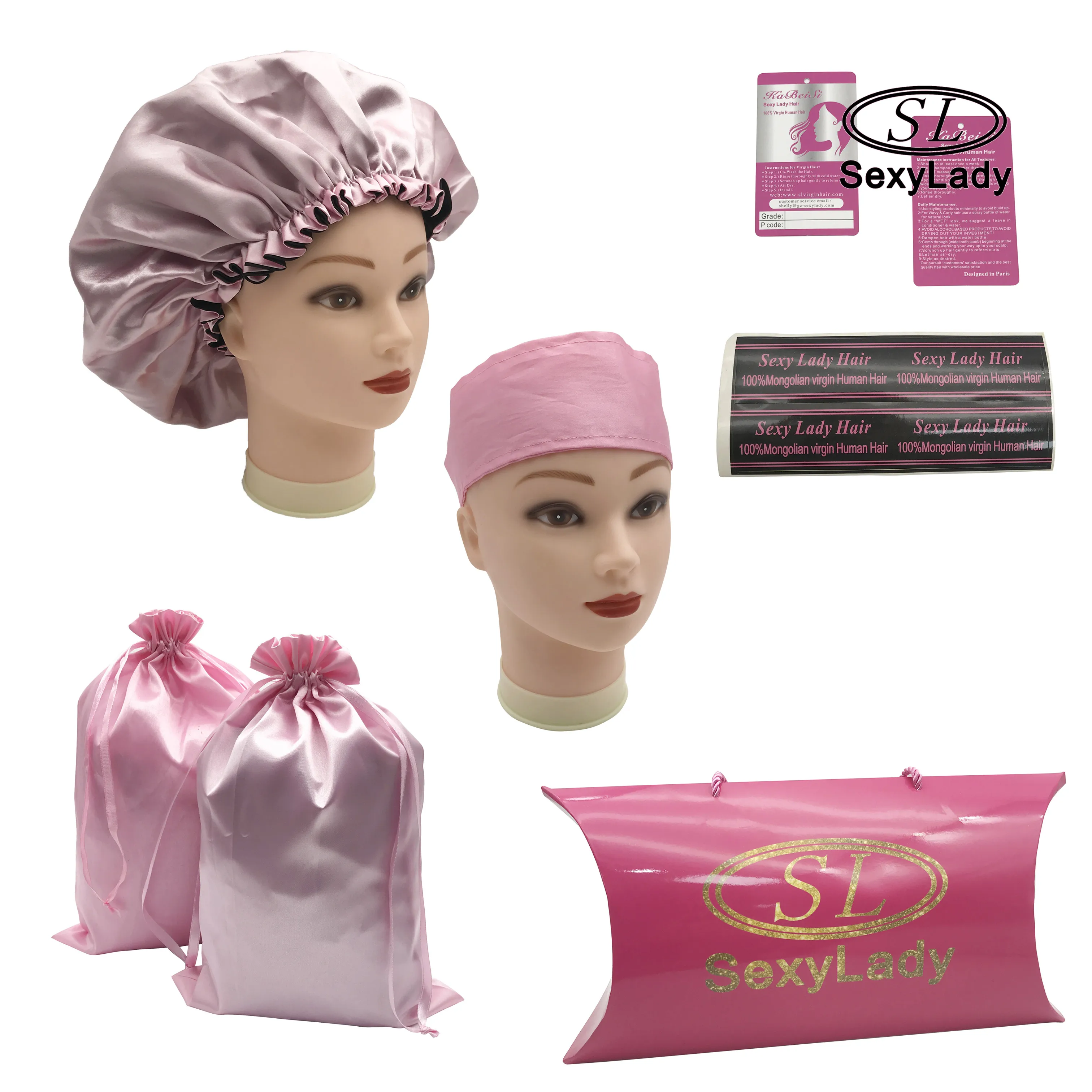 factory custom hair accessories tags labels headwraps silk bags designer bonnets and satin hair wraps