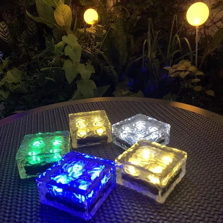 Garden Solar Energy Buried Lights Outdoor LED Ice Brick Light IP65 Waterproof Night View Illumination Decorative Lights