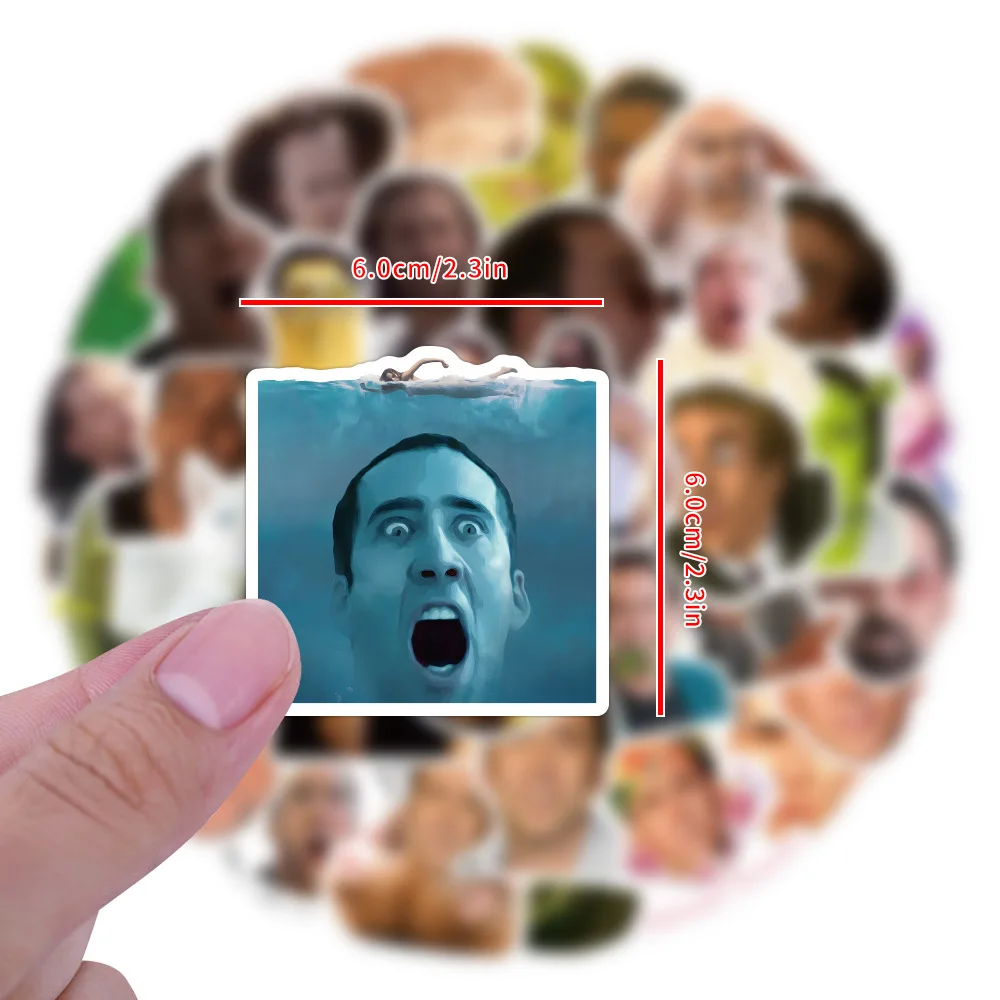 50PCS USA actor funny meme decals humorous nicolas cage sticker