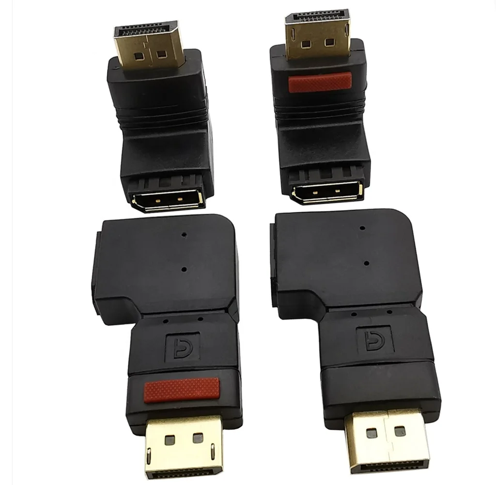 Displayport Adapter 90 Degree Angle Displayport to Displayport Extention Adapter Support Displayport1.2 (4k DP Male to Female)