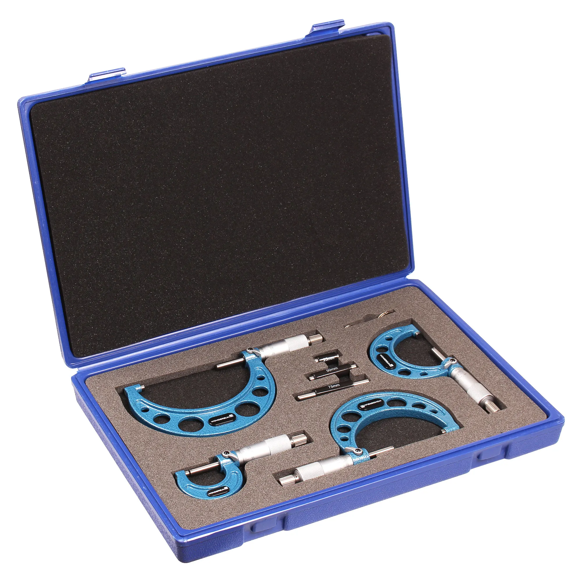 Industrial Quality Micrometer 0-100mm  Outside Micrometers Set with Stainless Steel Spindle and Carbide Tips