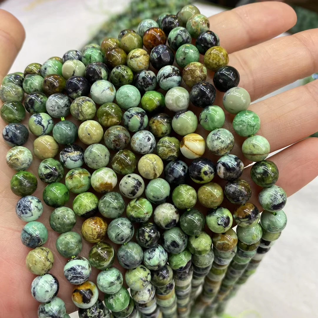 Natural Stone Gemstone Loose Round 6/8/10mm Beads Strand Green Variscite