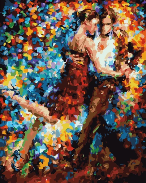 Home Decar Abstract Tango Dancer Hand-painted on Canvas Paint By Numbers Adults