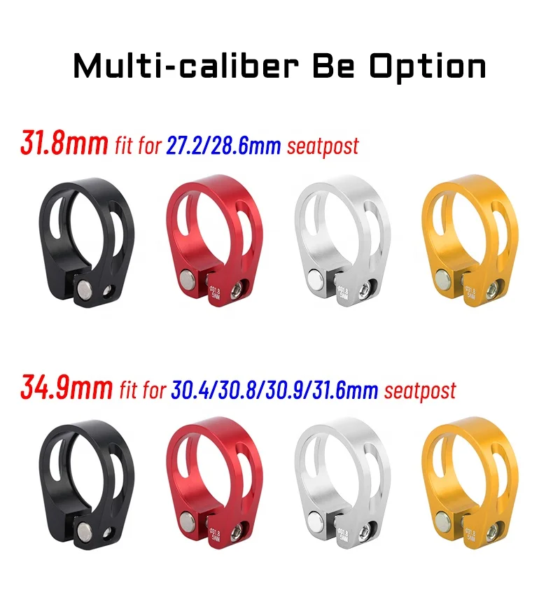 Wholesale Alloy Road Bicycle Seat Post Clamp Lock 31.8/34.9mm MTB Bike Seat Pipe Clamps for 27.2/28.6/30.8/31.6mm Bike Seatpost